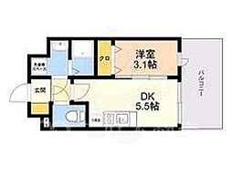 LiveCasa県庁前 1DKの間取図画像