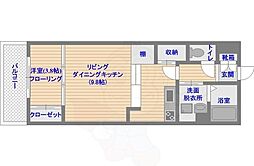 KDX清水レジデンス 1LDKの間取図画像
