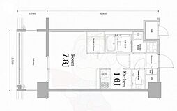 エンクレスト博多駅南BASE 1Kの間取図画像