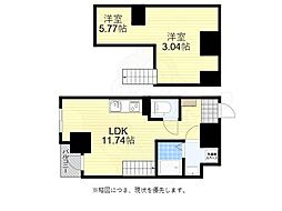 MODERNPALAZZO天神東グランM 1LDKの間取図画像