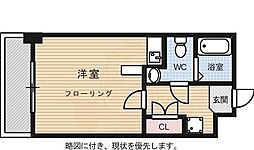 メモリアル博多 ワンルームの間取図画像