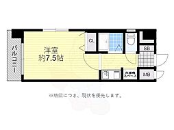 ドミ・エスポワール大濠公園2 1Kの間取図画像