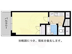マンション花房 1Kの間取図画像