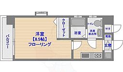 ピュアドームベイサイド博多 1Kの間取図画像