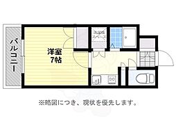 ディアマンテ薬院 1Kの間取図画像