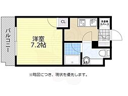 箱崎パルク 1Kの間取図画像