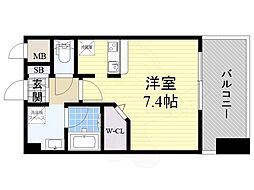 エンクレスト天神MARK ワンルームの間取図画像