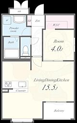 レトワール今川 1LDKの間取図画像