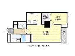 S-FORT警固タワー 1LDKの間取図画像