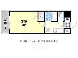 リファレンス県庁口 1Kの間取図画像