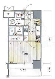 エンクレスト香椎 1Kの間取図画像