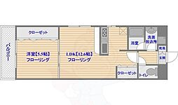 アークコート 1LDKの間取図画像