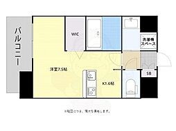 エンクレスト博多駅南FIT ワンルームの間取図画像