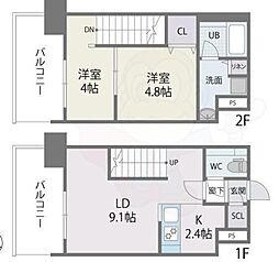 モダンパラッツォ博多駅南AXIA 2LDKの間取図画像
