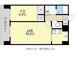 アセットヒルズパークサイド博多 1LDKの間取図画像