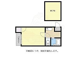 アクアフレスカ六本松 1Kの間取図画像