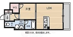 OrchidResidence上呉服 1LDKの間取図画像