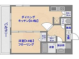 アルティザ博多プレミア 1LDKの間取図画像