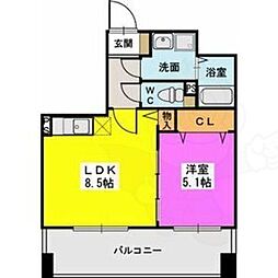 ラヴィヌーヴォ 1LDKの間取図画像
