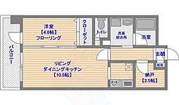 アソシアグロッツォタイムズスイート博多 2Kの間取図画像