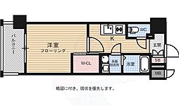 エンクレスト天神メルス 1Kの間取図画像