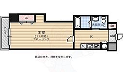 レジデンシャルヒルズアネックススイート 1Kの間取図画像