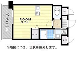 エンクレスト天神LARK ワンルームの間取図画像