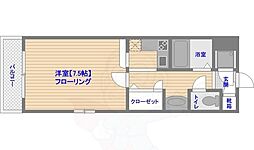 エンクレスト天神2 1Kの間取図画像