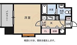 サヴォイ博多ブールバール 1Kの間取図画像