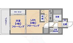 エステート・モア天神SUCCESS 1LDKの間取図画像