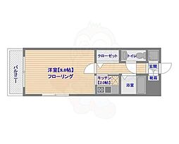 エステート・モア天神STUDIO 1Kの間取図画像