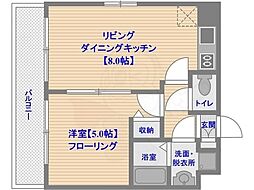 ベリーズ高砂 1LDKの間取図画像