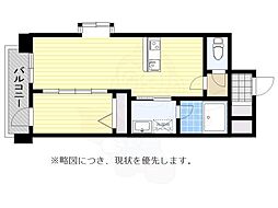サニークレスト須崎町 1LDKの間取図画像
