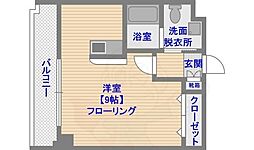 ミリオーネ・シャトウ高砂 ワンルームの間取図画像
