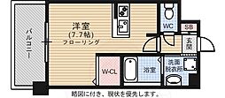エンクレスト天神サイド ワンルームの間取図画像