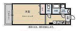 ロイヤルリバービュー 1Kの間取図画像