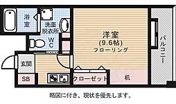 アントゥール薬院 1Kの間取図画像