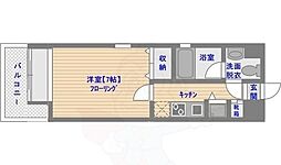 ダイナコートブロッサム天神南 1Kの間取図画像