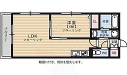 シャローム天神北 1LDKの間取図画像