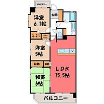 栃木県宇都宮市錦3丁目（賃貸マンション3LDK・4階・70.09㎡） その2