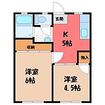 栃木県宇都宮市駒生町（賃貸アパート2K・2階・38.00㎡） その2