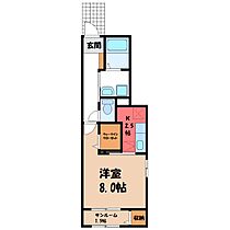 栃木県宇都宮市下岡本町（賃貸アパート1K・1階・33.20㎡） その2