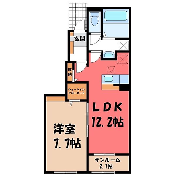 ムース ｜栃木県鹿沼市上殿町(賃貸アパート1LDK・1階・50.14㎡)の写真 その2