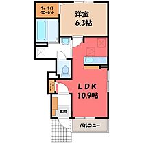 キャサブランカ V  ｜ 栃木県宇都宮市御幸ケ原町（賃貸アパート1LDK・1階・42.61㎡） その2