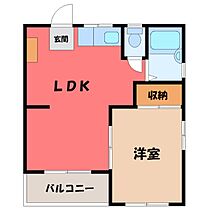 栃木県鹿沼市緑町2丁目（賃貸マンション1LDK・3階・35.95㎡） その1