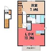 ボージャルダン III  ｜ 栃木県真岡市熊倉1丁目（賃貸アパート1LDK・2階・55.29㎡） その2