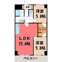 セントラルグリーンマンション  ｜ 栃木県宇都宮市塙田2丁目（賃貸マンション2LDK・9階・60.60㎡） その2