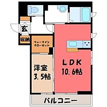 栃木県宇都宮市伝馬町（賃貸マンション1LDK・1階・37.18㎡） その2