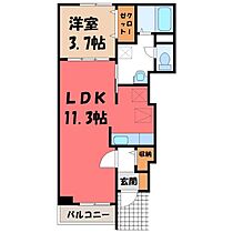 栃木県さくら市きぬの里1丁目（賃貸アパート1LDK・1階・37.13㎡） その2