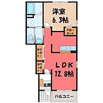 栃木県鹿沼市上石川（賃貸アパート1LDK・1階・46.49㎡） その2